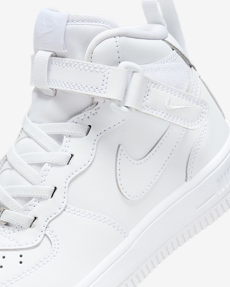 Nike mid tops white discount